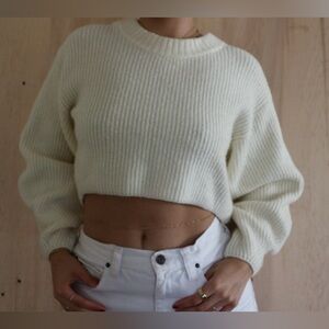 Urban Outfitters Cream Ribbed Sweater